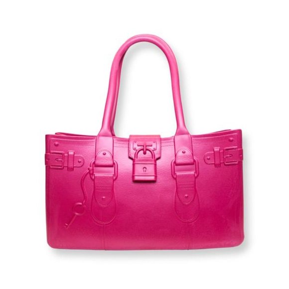 Great Bag Co. Model M Pink Rubber Purse Tote Hand Bag Shoulder Bag Desig… - Picture 1 of 16